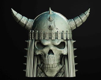 Spiked Viking Skull Jar 3D Printer STL File