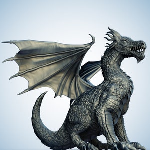 Flying Dragon Animal | dnd Miniature Mini | STL Format 3D Printable Ready File