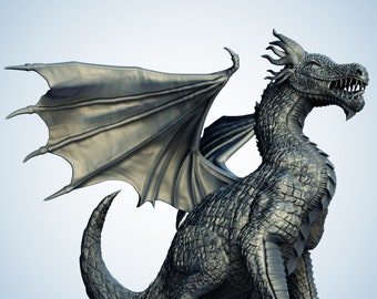 Flying Dragon Animal | dnd Miniature Mini | STL Format 3D Printable Ready File
