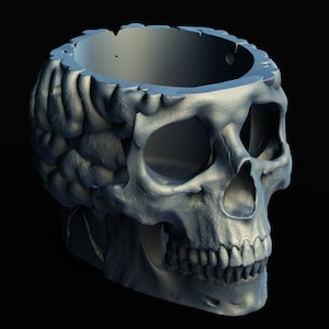Halloween Schädel Candy Bucket / Planter 3D Drucker STL-Datei (Digitaler Download)