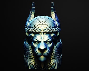 Thunderbolt Lion Head Jar 3D Printsble STL File