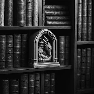 Wizard Dragon Book Nook: Fantasy STL File (3D Printable)