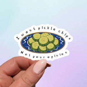 Voglio patatine sottaceto non la tua opinione adesivo / divertente adesivo sottaceto / adesivo sarcastico sottaceto / adesivo per laptop / adesivo Planner / sottaceti