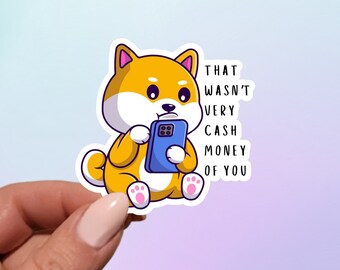 Bargeld Geld Katze Sticker: Lustiger Laptop Sticker