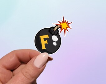 F Bomb Vinyl Sticker: Funny Laptop Decal