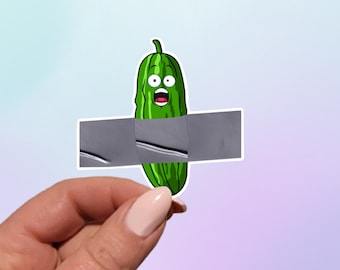 In A Pickle Pun Sticker: Funny Duct Tape Pickle, Laptop Decal