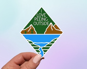 I Love Peeing Outside Sticker: Funny Hiker Vinyl Decal