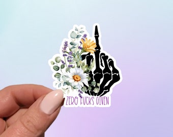 Zero F*cks Given Sticker | Funny Sticker | Laptop Sticker | Planner Sticker | Skeleton Sticker | F*ck It Skeleton | Sarcastic Sticker