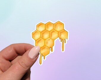 Sticker nid d'abeille fondant : Sticker vinyle imperméable pour ordinateur portable