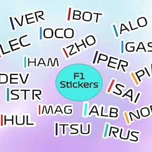 Formula 1 Sticker | F1 Sticker | F1 Driver Sticker | Max Verstappen | Lewis Hamilton | Lando Norris | Fernando Alonso | Redbull | Mercedes