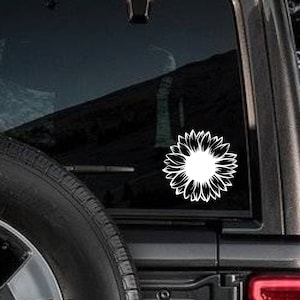 Sticker tournesol pour voiture | Autocollant tournesol pour ordinateur portable | Autocollant de fenêtre de voiture de tournesol | Sticker voiture Boho | Sticker voiture pour femme | Sticker fleur sauvage