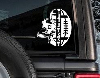 Personalized Football Decal | Football Sticker with Name and Number | Football Team Decal | Football Helmet Decal | Football Mom Decal