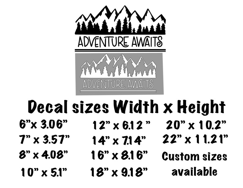 Adventure Awaits Car Decal | Mountains Car Decal | Mountain Car Sticker ...