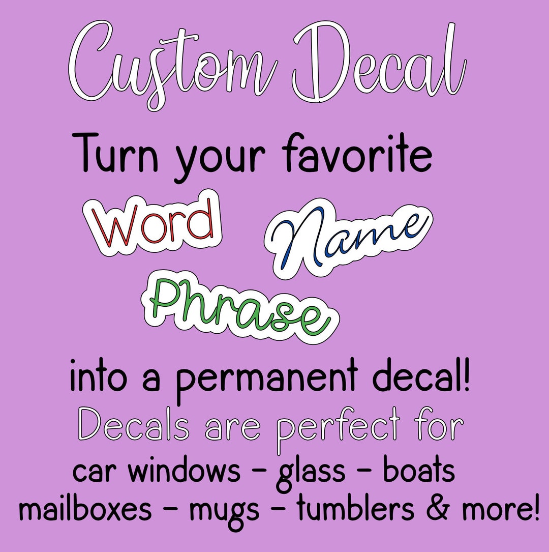 Custom Text Decal Custom Text Vinyl Decal Personalized Laptop Decal Personalized Decal Mailbox