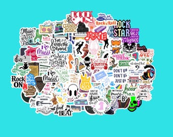 Music Lover Sticker Pack: Waterproof Vinyl Decals for Laptop, Water Bottle