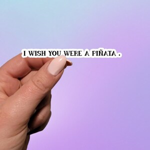 I Wish You Were A Piñata Aufkleber: Lustiges sarkastisches wasserdichtes Vinyl