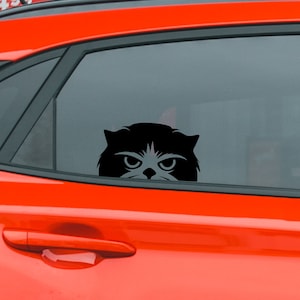 Autocollants de voiture animaux visage de chat pas heureux