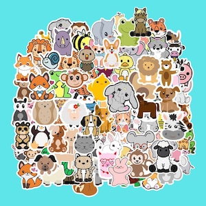 Cute Animal Pack 10-100 | Stickers | Animal Sticker Bundle | Stickers for Laptop | Water Bottle | Sticker Pack | Vinyl Stickers Waterproof