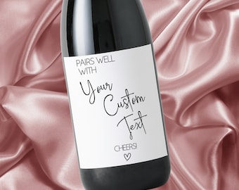 Gepersonaliseerde wijnflesetiket: cadeau aangepaste tekst