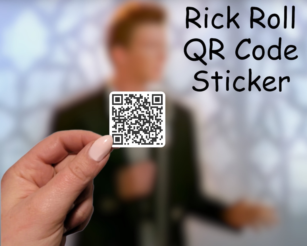 Rick Roll QR Code Vinyl Sticker | Never Gonna Give You up | Funny Prank ...