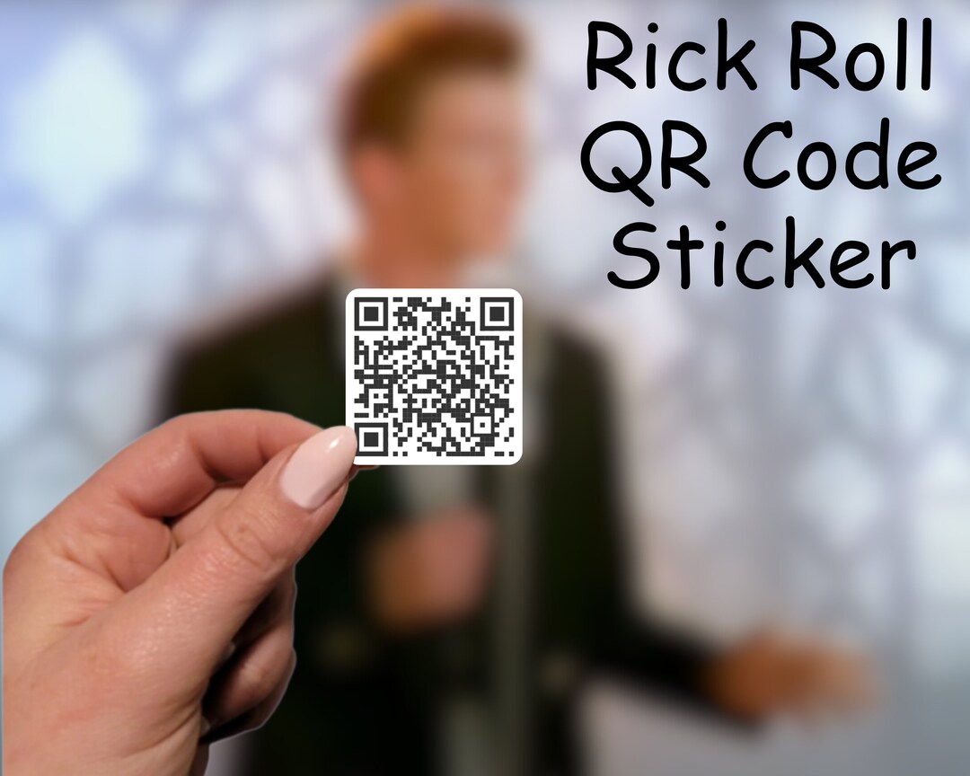 Rick Roll QR Code Sticker Funny Prank Laptop Water Bottle Etsy