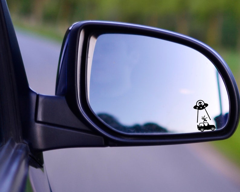 UFO Hidden Easter Egg Decals | Tiny decal Alien | Small decal for cars | Hidden Truck Decal | Water bottle Decal | Car Accessories image 4