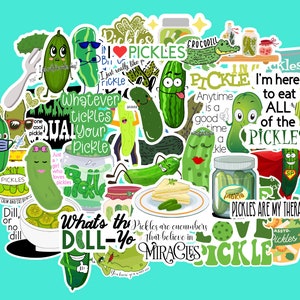 Pickle Sticker Pack | Aufkleber | Aufkleber für Laptop | Wasserflasche | Aufkleber | Vinyl Aufkleber Wasserfest | Lustiges Gurken Aufkleber-Pack