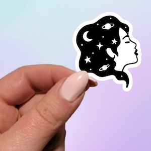 Celestial Lady Moon pegatina / pegatina de la luna / pegatina celestial / pegatina de la botella de agua / pegatina del ordenador portátil / vinilo del niño de la luna / vinilo celestial