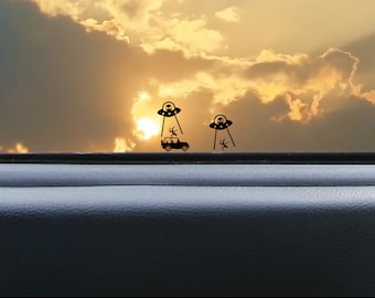 UFO Hidden Easter Egg Decals | Tiny decal Alien | Small decal for cars | Hidden Truck Decal | Water bottle Decal | Car Accessories