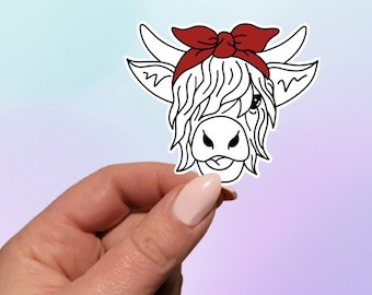 Cow Headband Sticker | Cow Lover Sticker | Cow Sticker | Water Bottle Sticker | Laptop Sticker | Cow Vinyl | Cow Lover Vinyl | Cute Cow
