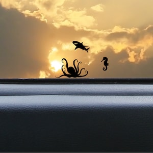 Sea Creatures Hidden Easter Egg Decals | Tiny shark decal | Small decal for cars | Hidden Truck Decal | Water bottle Decal | Car Accessories