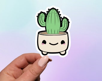 Cactus Plant Sticker | Mini Cactus Sticker | Plant Stickers | Water Bottle Sticker | Laptop Stickers | Plant Lover Vinyl Stickers