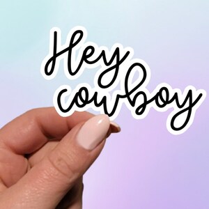 Hallo cowboysticker | Westerse Sticker | Cowboy-sticker | Veedrijfstersticker | Waterflessticker | Laptopsticker | Vinyl in westerse stijl