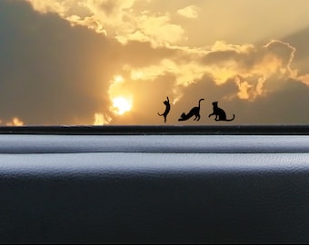 Cat Heartbeat Lifeline Infinity Decal Sticker Set For Car Window