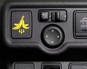 Banana Button Aufkleber für Auto | Button-Autoaufkleber | Bananen-Aufkleber | Blank Button Aufkleber für jede Art von Auto | Witzig