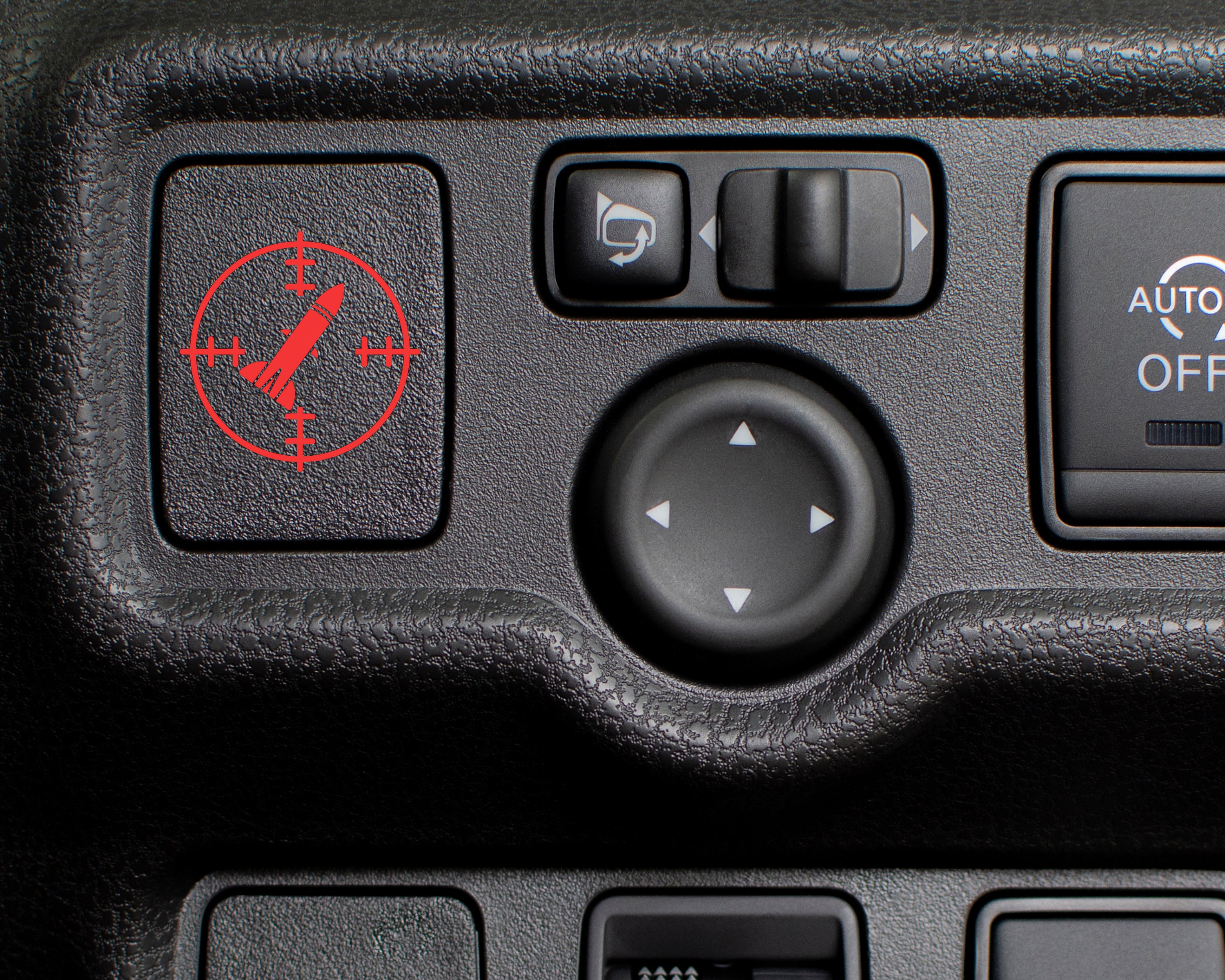 Missile Fire Blank Button Decal for Car | Blank Button Car Sticker | Target Button Decal | Blank Button Decal for any type of car | Funny