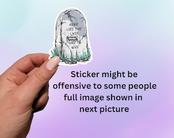 Sticker Here Lies The Last F*ck I Had To Give | Give Zero F*cks-sticker | Plannersticker voor volwassenen | Notitieboekjesticker | Laptopsticker