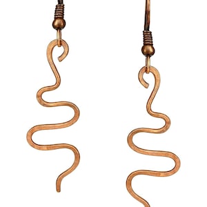 Hand-Forged Copper Wave Earrings – Calder Inspired