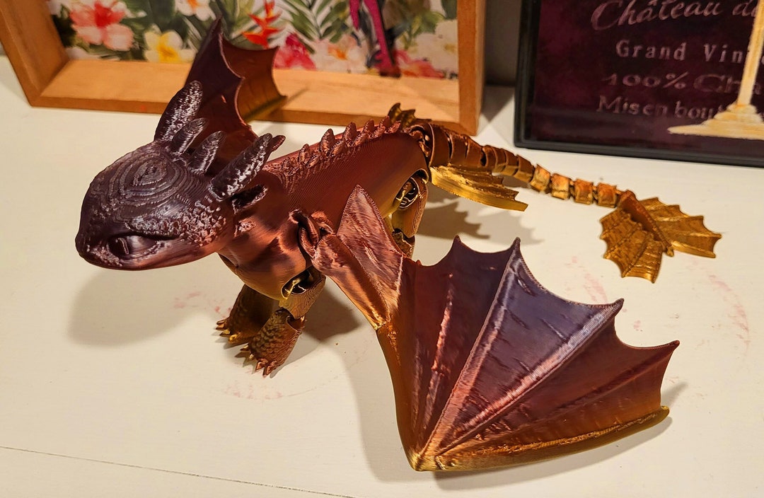 Toothless Baby Dragon 8 3D Printed Flexy Articulated Etsy