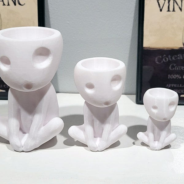 Japanese Kodama Mini Planter Pot Set, Mini Planters for Succulents, 3D Printed Set of 3