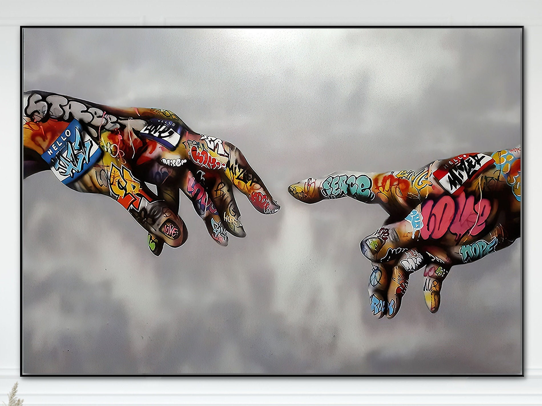 Creation of Adam Hands of God 100 Hand Painted Oil Etsy