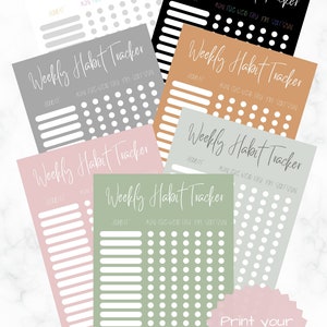 Habit Tracker, Weekly Habit, Printable, Habit Tracker Template, Routine Tracker, 7 Day Habit Challenge, Instant Download