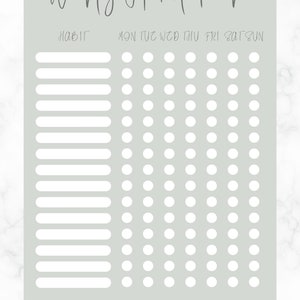 Habit Tracker, Weekly Habit, Printable, Habit Tracker Template, Routine ...