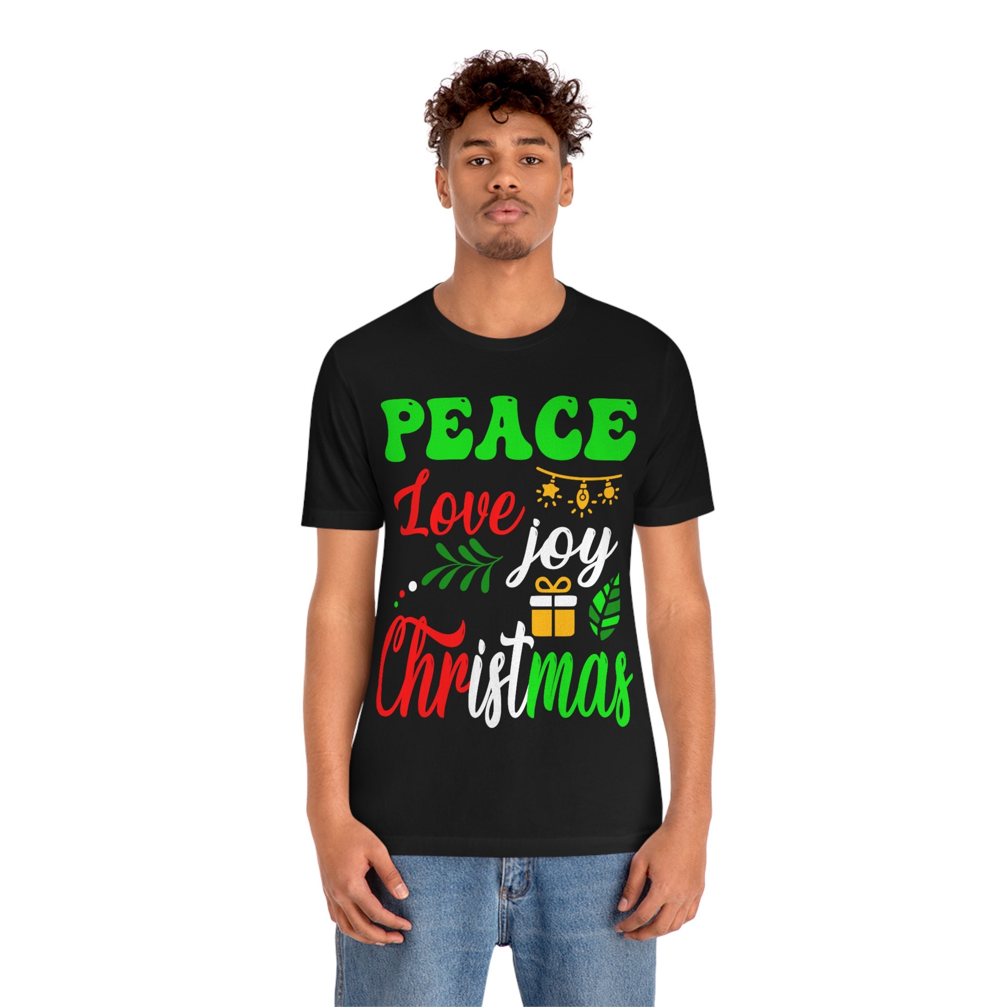 Discover Peace Love Joy Christmas Shirt, Family Christmas Shirts, New Year T-shirt