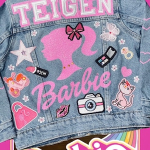 Pink  Barbi Doll Customized Kids Jackets/Themed Pink Barbi Doll Movie/Inspiration Pink Barbi Patches.