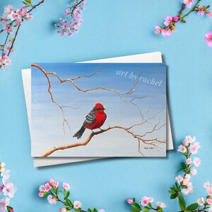 Vermilion Flycatcher Grußkarten-Set (10 Stück) | Frühlings-Grußkarten, Karte für Muttertag, Geburtstag, Tochter, All-Occasions-Karte