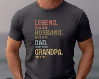 Legend Husband Dad Grandpa Custom Tshirt, Personalized Shirt, Gifts for Grandpa, Father's Day Shirt, Funny Dad Birthday Gift, Husband Gift
