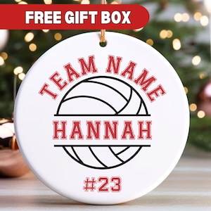 Volleyball Christmas Ornament, Personalized Gift for Volleyball Player Custom Volleyball Team Gift Unique Sports Gift Sports Keepsake