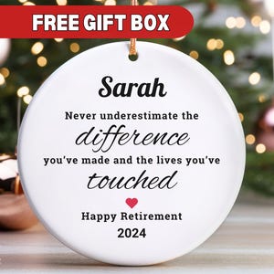 Retirement Gift Personalized Retirement Ornament Custom Christmas Gift for Retired Coworker Keepsake Retirement Celebration Retirees