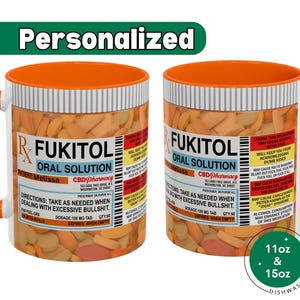 Fukitol Rx Prescription Mug Personalized Funny Nurse Mug Sarcastic Coffee Cup Pharmacist Gift Doctor Gift Adult Humor Mug